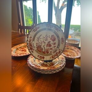 RARE, difficult to find 5 Spode Indian Tree dinner plates other pieces available